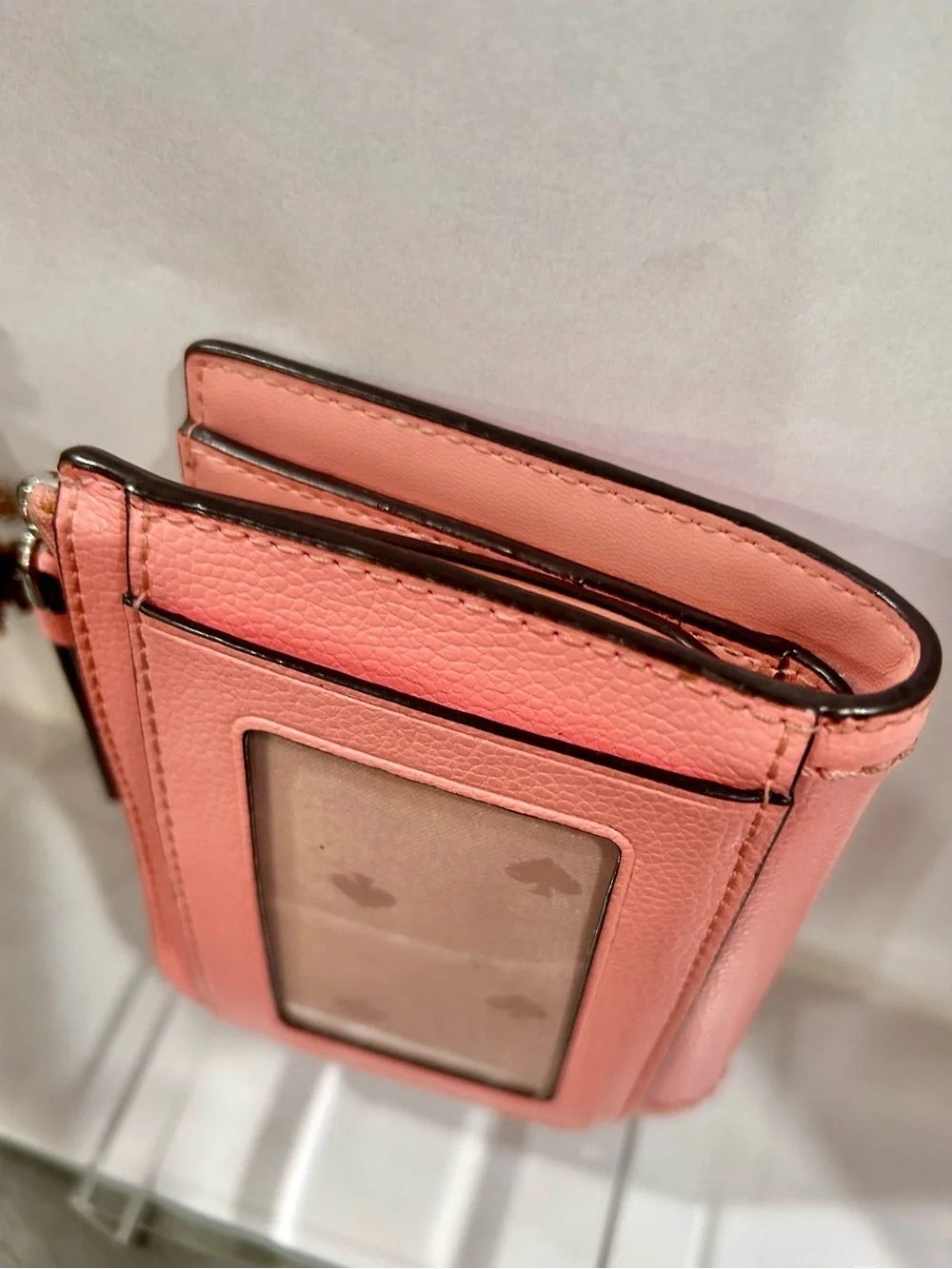 Kate Spade Peach/ Coral Leather Zip Wallet